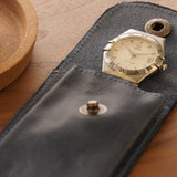 Pochette montre en cuir – Bleu Denim